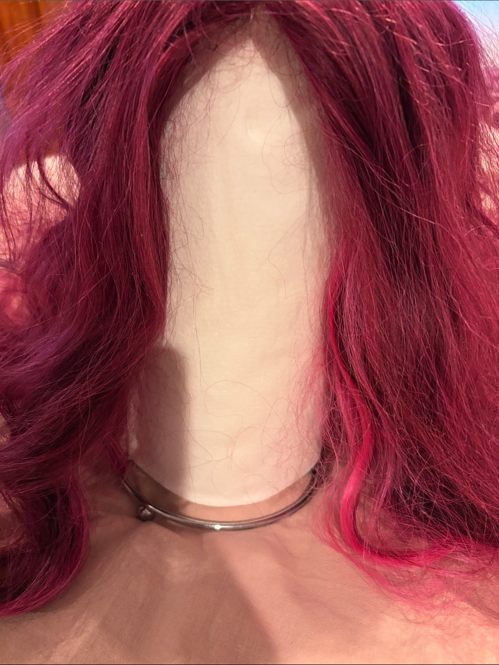 Magenta Long Wavy Women's Wig - Unbranded
